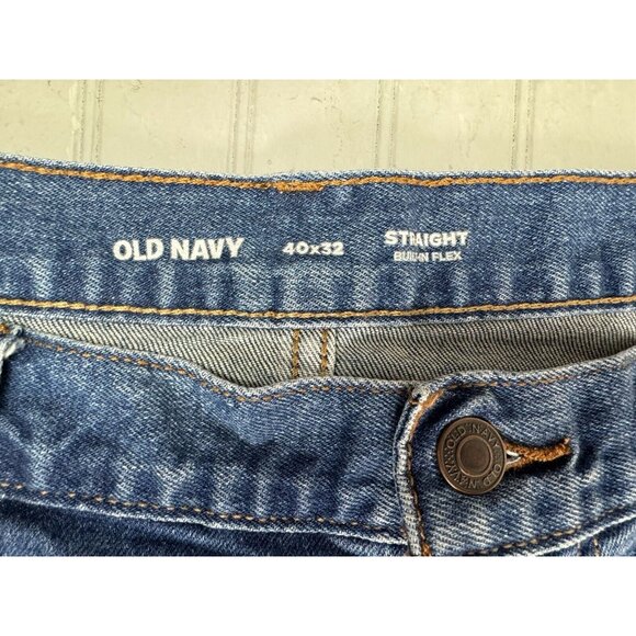 Old Navy Size 40x32 Mens Jeans Straight Stretch Med Wash - Picture 3 of 4